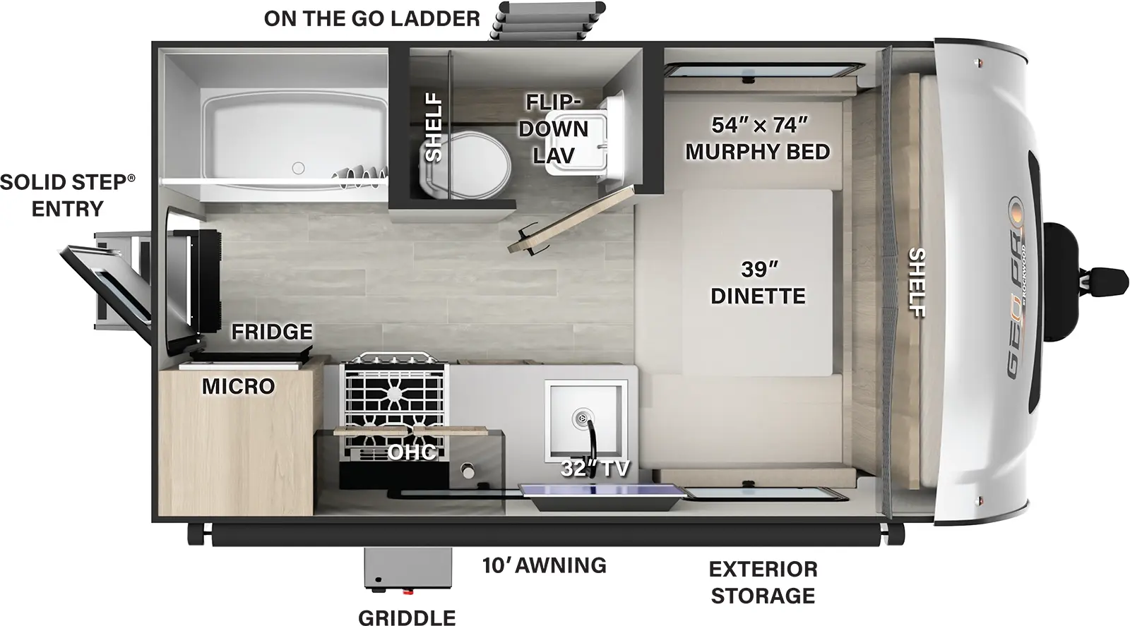 Rockwood Geo Pro G15FD Floorplan